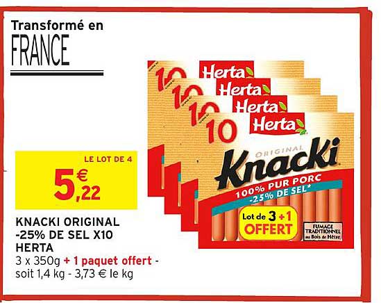 KNACKI ORIGINAL -25% DE SEL X10 HERTA