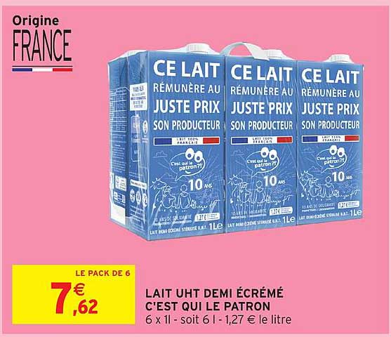 LAIT UHT DEMI ÉCRÉMÉ C'EST QUI LE PATRON?