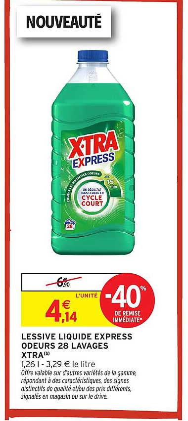 LESSIVE LIQUIDE EXPRESS ODEURS 28 LAVAGES XTRA(b)