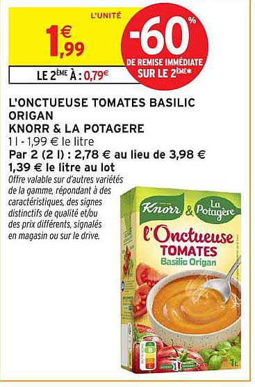 L'ONCTUEUSE TOMATES BASILIC ORIGAN KNORR & LA POTAGERE