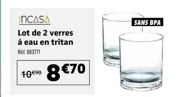 Lot de 2 verres à eau en tritan