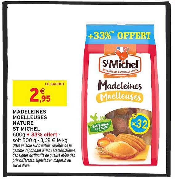 MADELEINES MOELLEUSES NATURE ST MICHEL