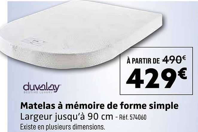 Matelas à mémoire de forme simple