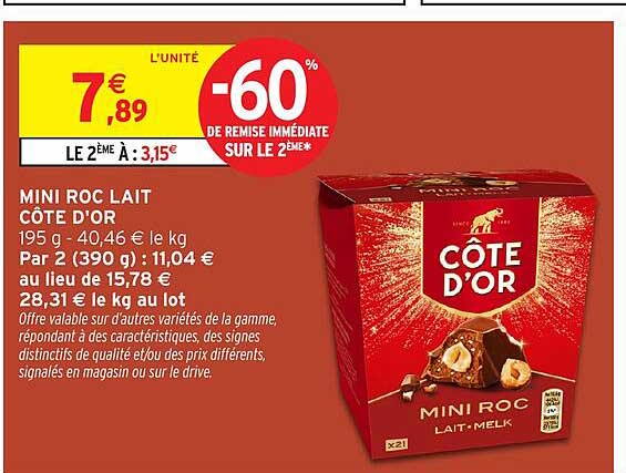 MINI ROC LAIT CÔTE D'OR