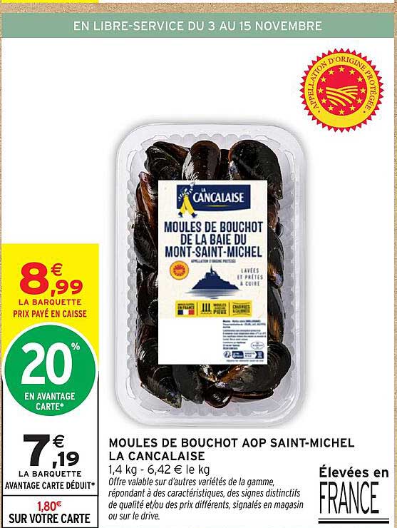 MOULES DE BOUCHOT AOP SAINT-MICHEL LA CANCELAISE