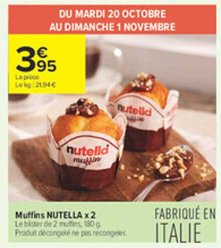 Muffins NUTELLA x2