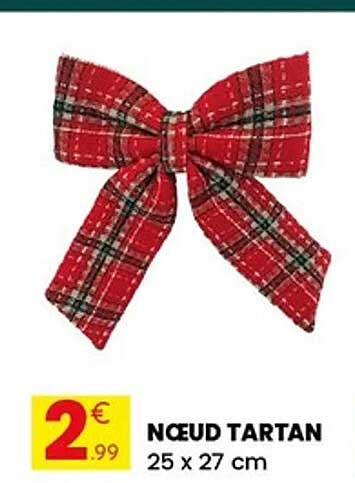 NOEUD TARTAN 25 x 27 cm