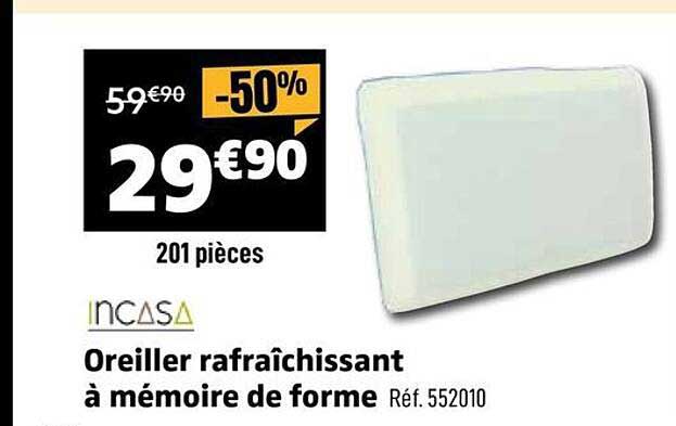 Oreiller rafraîchissant à mémoire de forme
