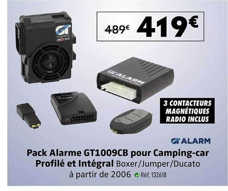 Pack Alarme GT1009CB pour Camping-car Profilé et Intégral Boxer/Jumper/Ducato à partir de 2006