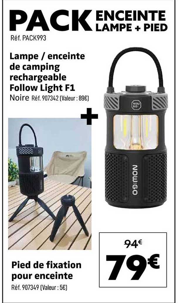PACK ENCEINTE LAMPE + PIED