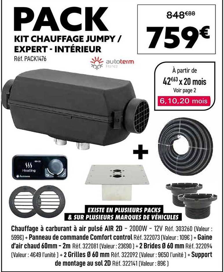 PACK KIT CHAUFFAGE JUMPY / EXPERT - INTÉRIEUR