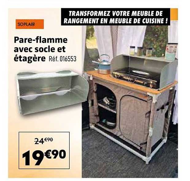 Pare-flamme avec socle et étagère Réf. 016553