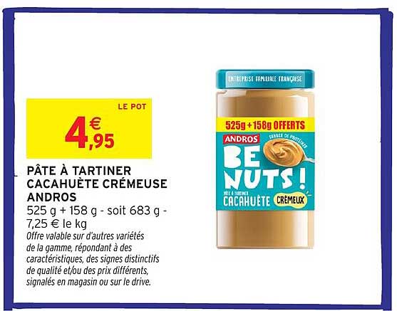 PÂTE À TARTINER CACAHUÈTE CRÉMEUSE ANDROS