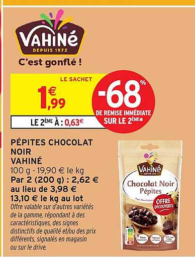 PÉPITES CHOCOLAT NOIR VAHINÉ