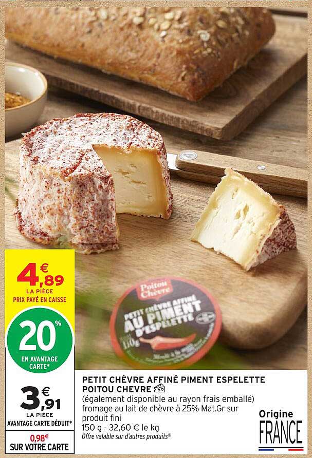 PETIT CHÈVRE AFFINÉ PIMENT ESPELETTE POITOU CHÈVRE