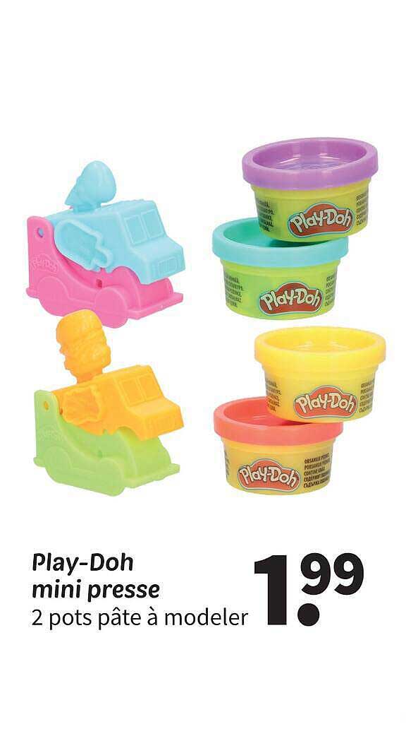 Play-Doh mini presse 2 pots pâte à modeler