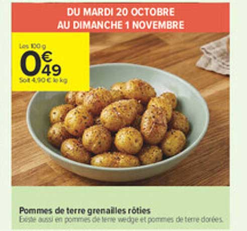 Pommes de terre grenaille rôties