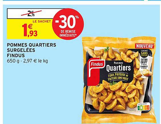 POMMES QUARTIERS SURGELÉES FINDUS