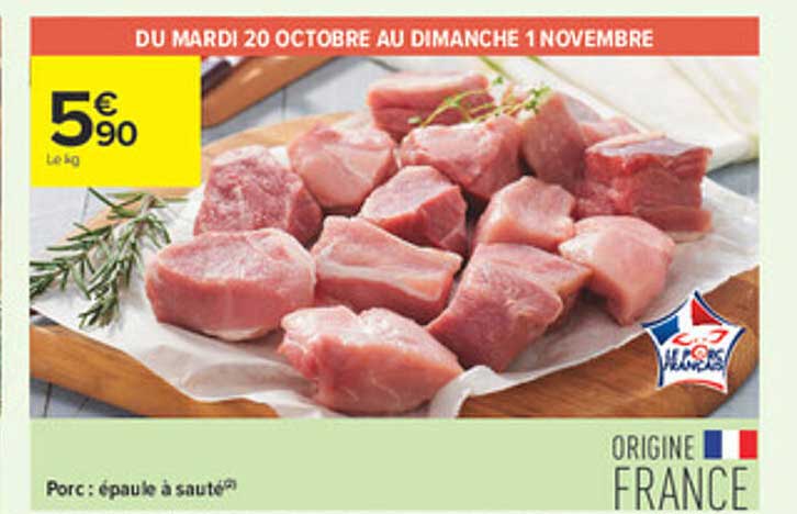 Porc : épaule à sauté®