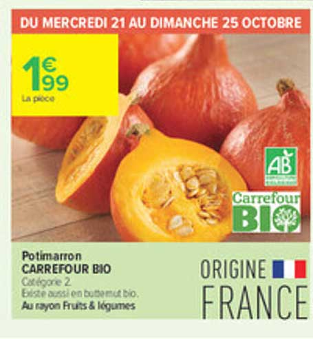 Potimarron CARREFOUR BIO