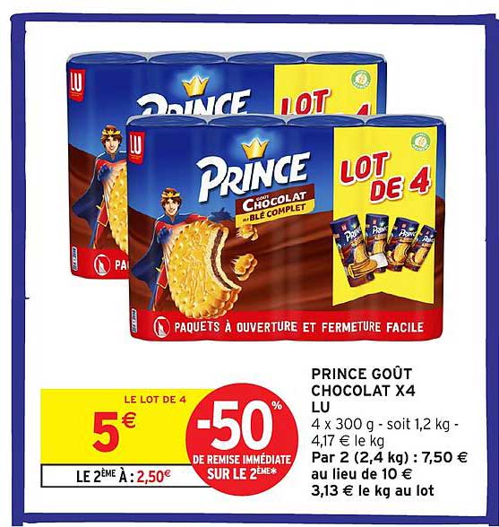 PRINCE GOÛT CHOCOLAT x4 LU