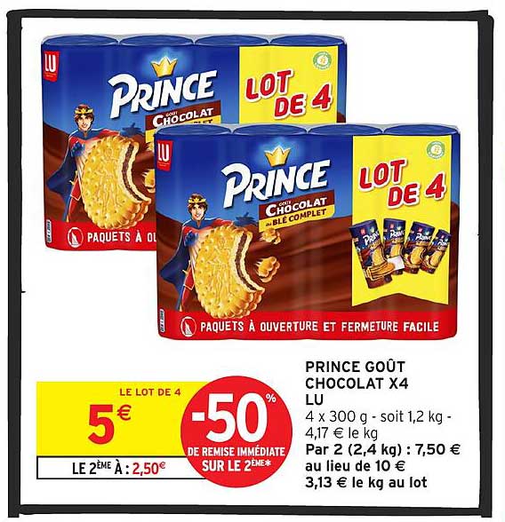 PRINCE GOÛT CHOCOLAT X4 LU