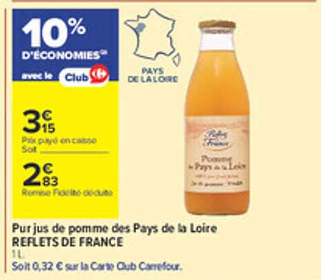 Pur jus de pomme des Pays de la Loire REFLETS DE FRANCE