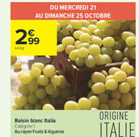 Raisin blanc Italia