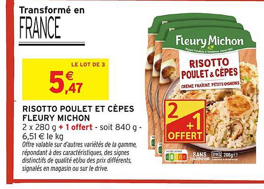RISOTTO POULET ET CÈPES FLEURY MICHON
