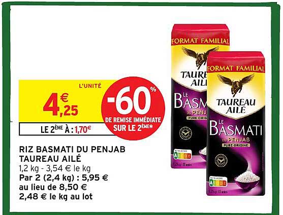 RIZ BASMATI DU PENJAB TAUREAU AILÉ