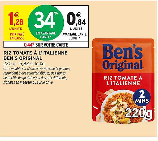 RIZ TOMATE À L'ITALIENNE BEN'S ORIGINAL