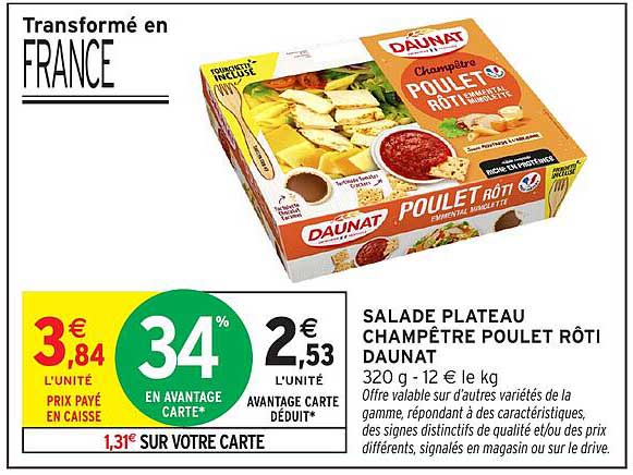 SALADE PLATEAU CHAMPETRE POULET ROTI DAUNAT