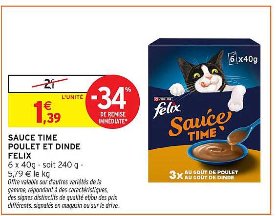 SAUCE TIME POULET ET DINDE FELIX