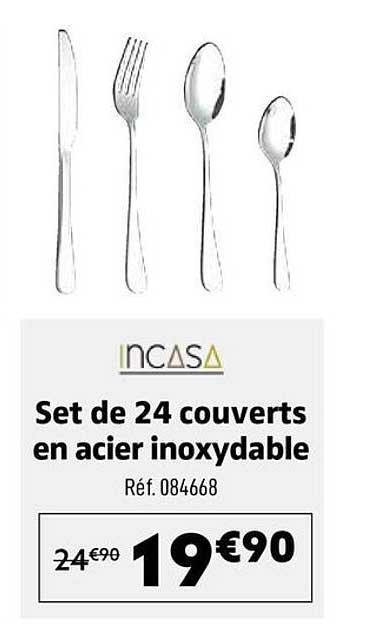 Set de 24 couverts en acier inoxydable