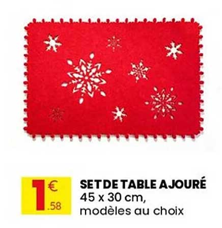 SET DE TABLE AJOURÉ 45 x 30 cm, modèles au choix