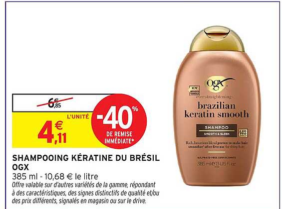 SHAMPOOING KÉRATINE DU BRÉSIL OGX