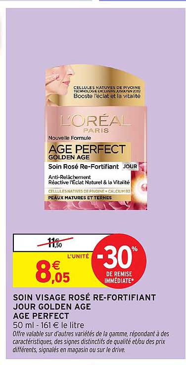 SOIN VISAGE ROSÉ RE-FORTIFIANT JOUR GOLDEN AGE AGE PERFECT