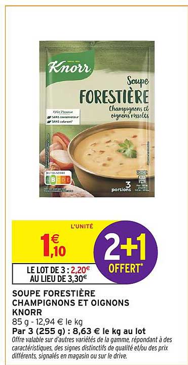 SOUPE FORESTIÈRE CHAMPIGNONS ET OIGNONS KNORR
