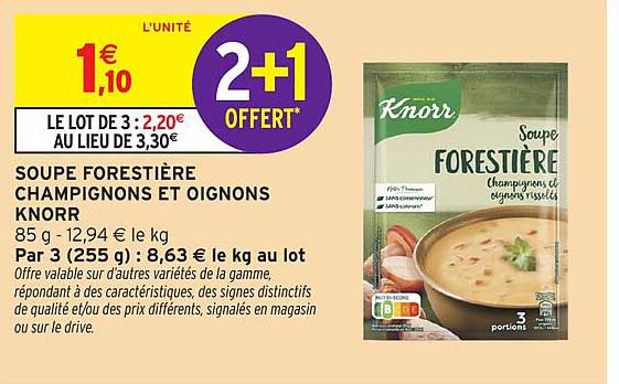 SOUPE FORESTIÈRE CHAMPIGNONS ET OIGNONS KNORR