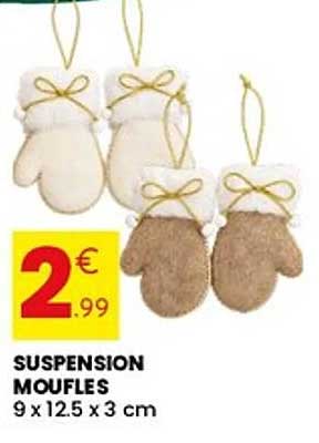 SUSPENSION MOUFLES 9 x 12.5 x 3 cm