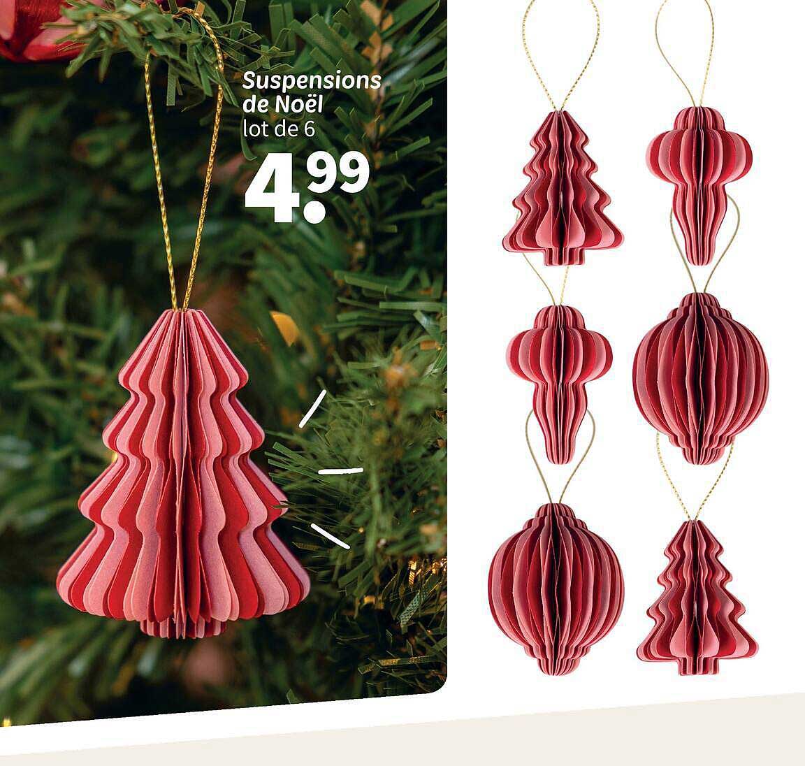 Suspensions de Noël lot de 6
