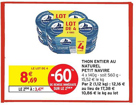 THON ENTIER AU NATUREL PETIT NAVIRE