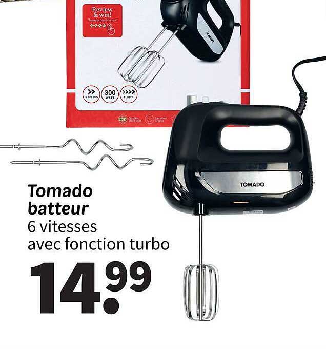 Tomado batteur 6 vitesses avec fonction turbo