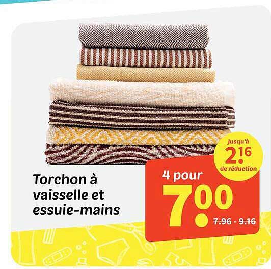 Torchon à vaisselle et essuie-mains