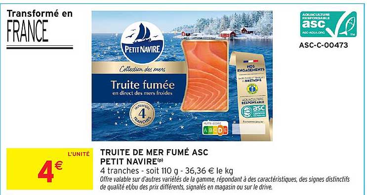 TRUITE DE MER FUMÉ ASC PETIT NAVIRE