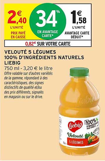 VELOUTÉ 5 LÉGUMES 100% D'INGRÉDIENTS NATURELS LIEBIG
