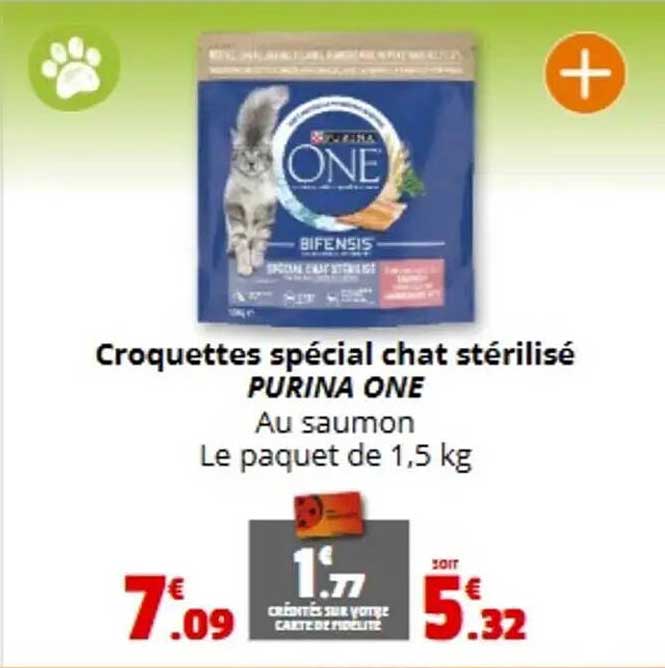 Croquettes spécial chat stérilisé PURINA ONE Au saumon Le paquet de 1,5 kg