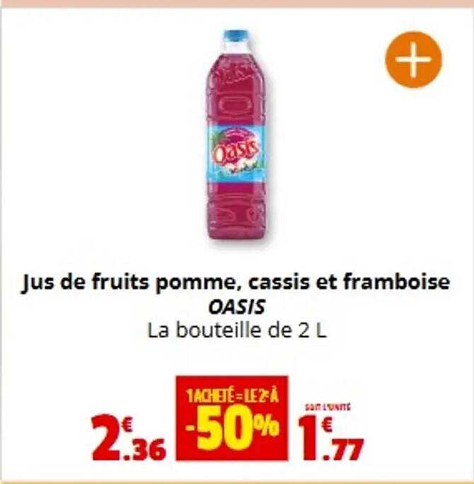Jus de fruits pomme, cassis et framboise OASIS