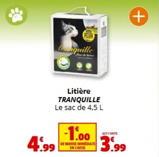 Litière TRANQUILLE Le sac de 4,5 L