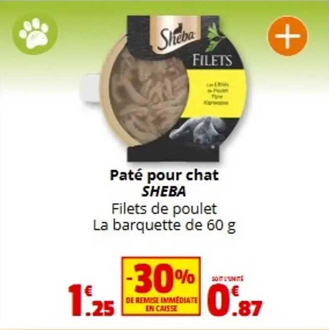 Paté pour chat SHEBA Filets de poulet
